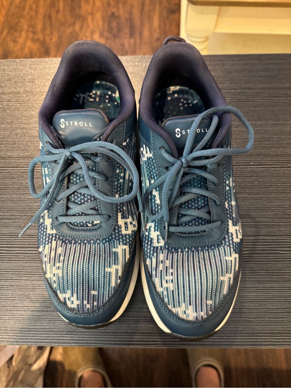 Stroll Men's Blue Patterned Golf Shoes